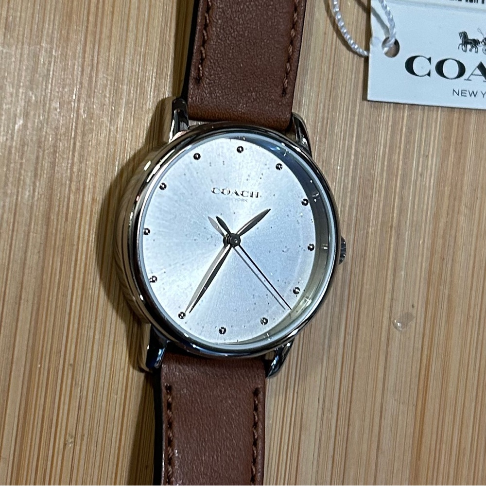 Coach Grand Watch With 36mm Silver Face & Brown Leather Band - Picture 5 of 6